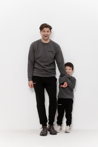 Komplet spodni dresowych Tata i Syn czarny małe logo