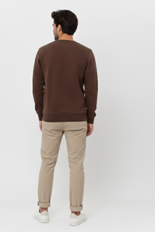 bluza męska crewneck czekoladowa.jpg