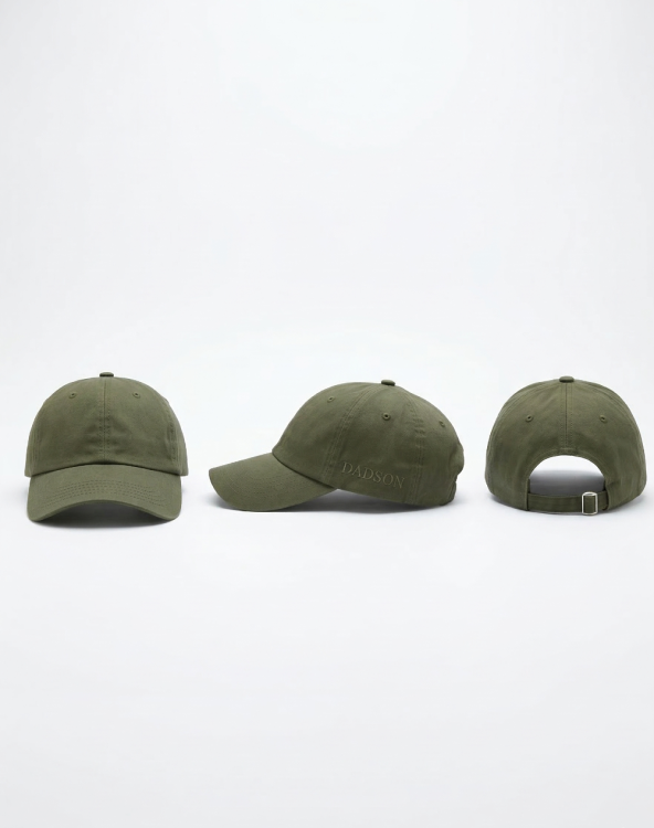 Komplet czapek z daszkiem tata i syn oliwkowy.jpg