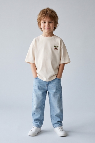 Dzieciecy t-shirt oversize smietankowy.jpg