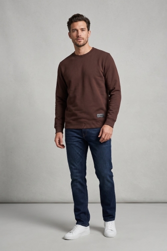 bluza męska crewneck czekoladowa.jpg