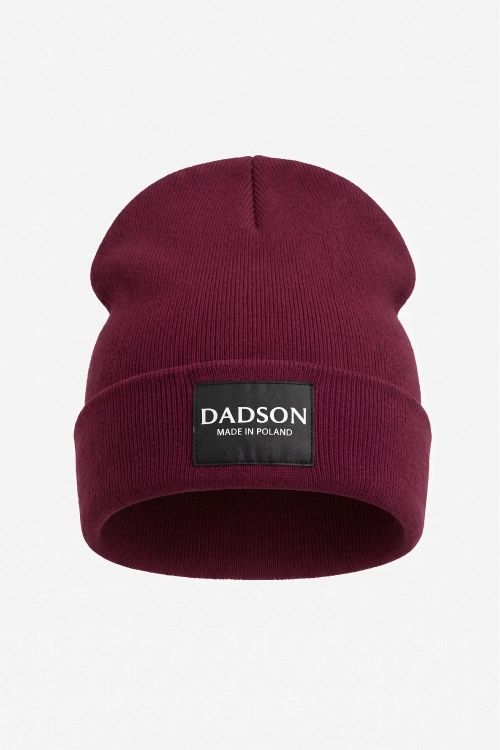 czapka męska beanie klasyczna bordowa.jpg