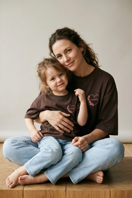 Komplet t-shirtów mama i córka czekoladowe.jpg