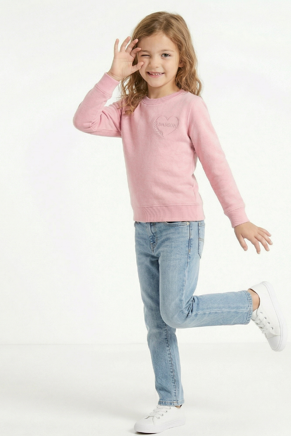 Bluza dziecięca basic pudrowy róż