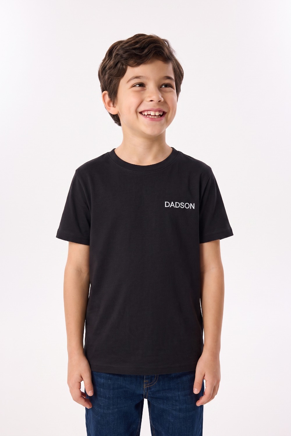 T-shirt dziecięcy czarny z małym logo